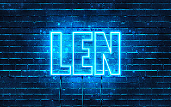 Happy Birtay Len, , blue neon lights, Len name, creative, Len Happy Birtay, Len Birtay, popular japanese male names, with Len name, Len HD wallpaper