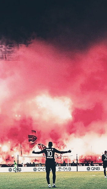 Neymar, atmosphere, soccer, 10, brazil, psg, france, flares, football, fans HD phone wallpaper