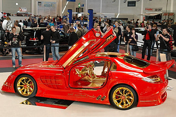 Mercedes McLaren SLR Red Gold Dream, mclaren, red, slr, gold, dream, mercedes HD wallpaper