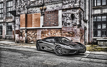 Ferrari 360 Modena, front view, exterior, black sports coupe, black 360 Modena, Italian sports cars, Ferrari HD wallpaper