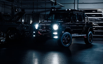 Brabus 800 Adventure XLP Superblack, night, 2022 cars, headlights, tuning, Gelendvagen, Br 463, 2022 Mercedes-Benz G-class, german cars, Mercedes, Brabus, Black Gelendvagen HD wallpaper