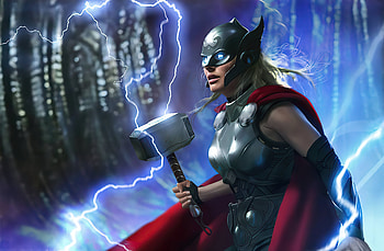Jane Foster Thor 2021 , thor-love-and-thunder, thor, superheroes, movies, 2021-movies, artwork, natalie-portman HD wallpaper