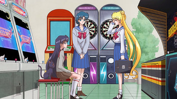 Sorry ... I'm Late, rei hino hino rei, blond hair, blonde, purple hair, sailormoon, uniform, school uniform, sailor mercury, nice, ami, short hair, blonde hair, happy, adorable, female, sweet, blue hair, girl, mars, kawaii, rei, anime girl, anime, pretty, sailor moon, mercury, lovely, friendships, tsukino usagi, cute, long hair, team, moon, group, ami mizuno, tsukino, blond, arcade, scene, usagi, sailor mars, magical girl, mizuno, usagi tsukino, hino, mizuno ami HD wallpaper
