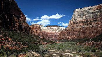 Zion National Park, Utah, clouds, sky, mountains, rocks, usa HD wallpaper