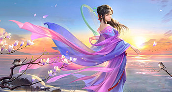 Fantasy Girl, Asian, Girl, Dress, Pink HD wallpaper