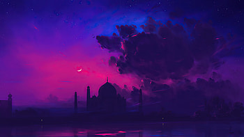 Taj Mahal Minimal Art , india, world, taj-mahal, wonders-of-the-world, artist, artwork, digital-art, deviantart HD wallpaper