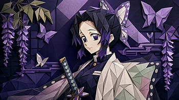 Shinobu Kochou: Butterfly Serenity ( ), Anime Girl, Katana, Kimono, Demon Slayer HD wallpaper