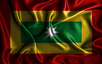 Barranquilla flag, , silk wavy flags, colombian cities, Day of Barranquilla, fabric flags, Flag of Barranquilla, 3D art, Barranquilla, Cities of Colombia, Barranquilla 3D flag, Colombia HD wallpaper