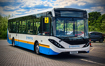 Alexander Dennis Enviro200, blue bus, 2021 buses, R, passenger transport, electric buses, passenger bus, Alexander Dennis HD wallpaper