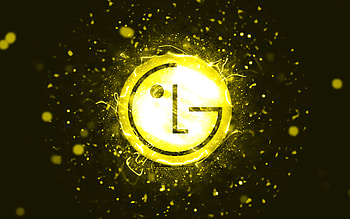 LG yellow logo, , yellow neon lights, creative, yellow abstract background, LG logo, brands, LG HD wallpaper