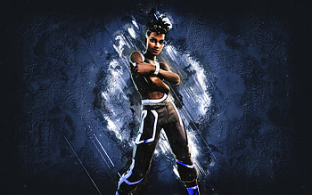 Fortnite Band Pass Skin, Fortnite, main characters, blue stone background, Band Pass, Fortnite skins, Band Pass Skin, Band Pass Fortnite, Fortnite characters HD wallpaper
