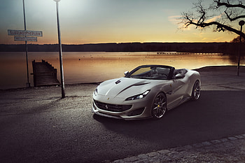 Car, sports car, white Ferrari Portofino HD wallpaper