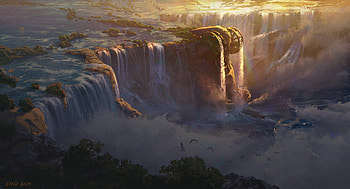Lady of Elche Falls, artistic, waterfall HD wallpaper
