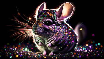 Chinchilla Magic: A Dazzling Ultra Experience, Chinchilla, glitter, colorful, Animal, graphy HD wallpaper