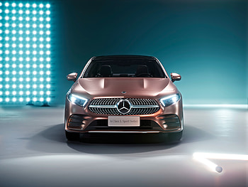 2018 Mercedes-Benz A200 L Sport Sedan, Golden car, front HD wallpaper