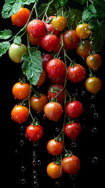 Fresh Cherry Tomatoes - Vibrant Mobile Background HD phone wallpaper