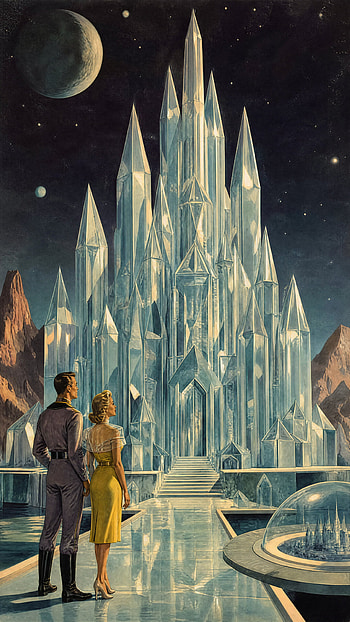 Celestial Crystal Castle — HD phone wallpaper