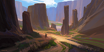 Canyon Rider, artistic, landscape HD wallpaper