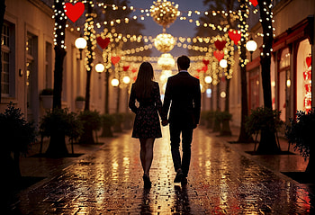 Starlit City Stroll — Love, City Night HD wallpaper