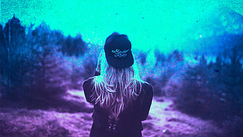 Blonde Girl Cap Colorful Cyan graphy, blonde, graphy, colorful, cap, hat HD wallpaper