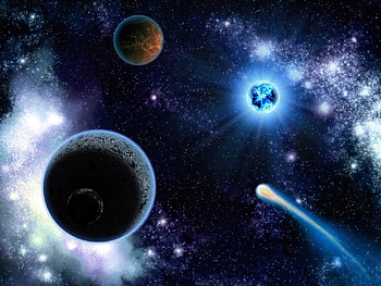 Where are we?, space, planet, moon, comet HD wallpaper