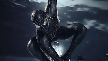 Black Suit Spiderman , spiderman, superheroes, artist, artwork, digital-art HD wallpaper