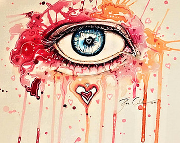 Painting, colors, beautiful, eye HD wallpaper