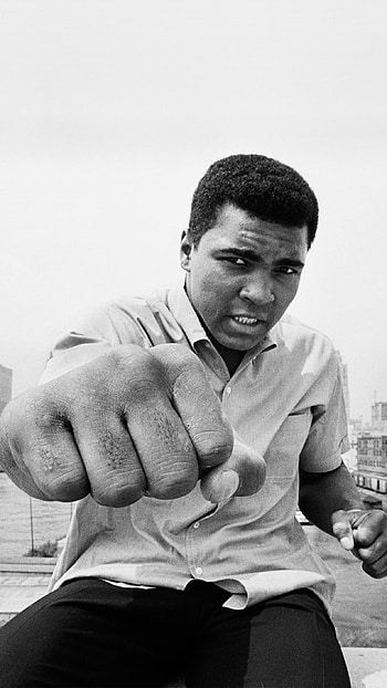 Muhammad Ali, Boxing legend, Sports hero, Black and white HD phone wallpaper