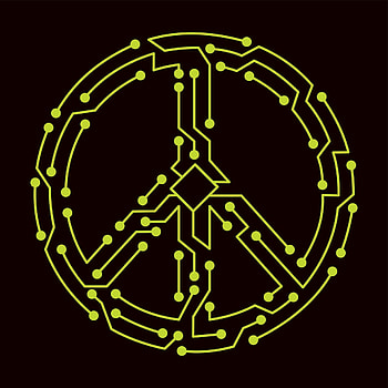Pacifist symbol, Electric scheme, Vector art, Peaceful expression HD phone wallpaper