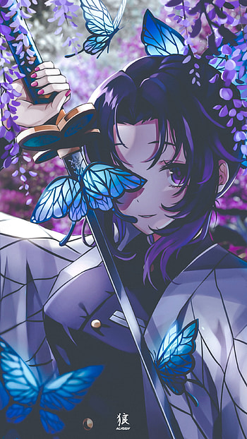 Shinobu Kocho, shinobu_kocho, kimetsu_no_yaiba, anime_, anime_x_reality, anime_aesthetic, demon_slayer, anime HD phone wallpaper