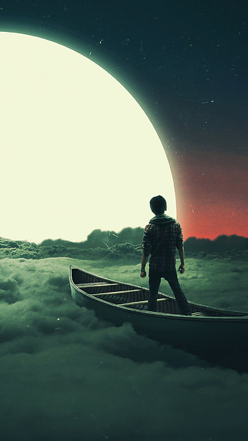 boat, fantasy, dream HD phone wallpaper