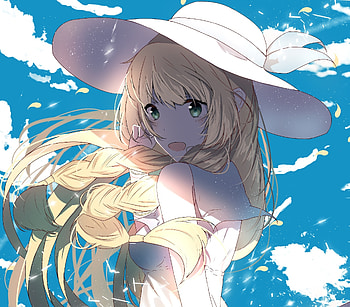Ponytail, blonde, Lillie, outdoor, Pokemon HD wallpaper