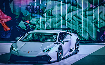 Lamborghini Huracan, , tuning, supercars, cityscapes, R, white Lamborghini Huracan, italian cars, Lamborghini HD wallpaper