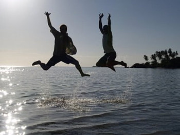 Cute, jump HD wallpaper