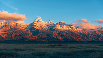 A sunrise in Grand Teton National Park, sky, mountains, clouds, landscape, wyoming, usa HD wallpaper