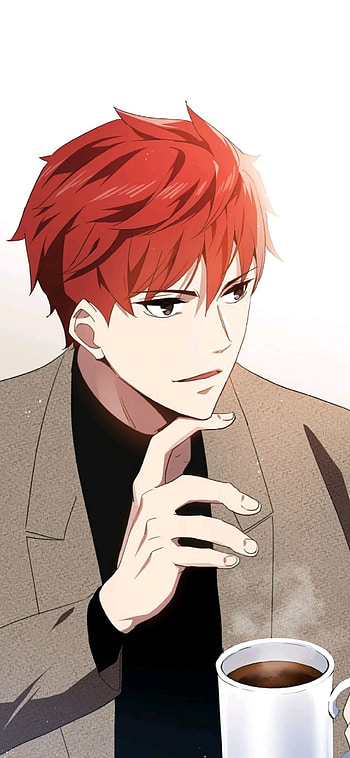 Anime Boy, head, red, hair, manhwa HD phone wallpaper