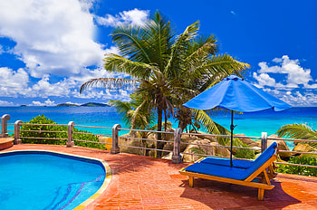 The Ocean, Exotic, Relax, Pool, Sea, Palm trees HD wallpaper