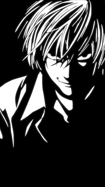 Black and white kira, anime, deathnote, light yagami, kira HD phone wallpaper
