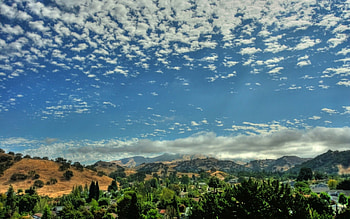 looking towards mount diablo california r, hills, town, clouds, trees, sky, r, mountains HD wallpaper