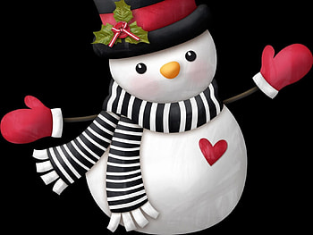 Holidays, Snowman, Heart, Hat, Mittens, Scarf HD wallpaper