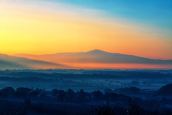 Mountain Silhouettes During Sunset, mountains, silhouette, sunset, graphy, nature, landscape HD wallpaper