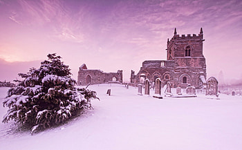 *** Winter ***, winter, time, snow, cementary, monuments, nature HD wallpaper