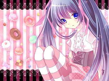 Hatsune Miku, awesome, cute, vocaloid, dress, beauty, nice, miku, vocaloids, hatsune, thighhighs, aqua eyes, sexy, skirt, donuts, program, sweets, twintail, hot, girl, aqua, beautiful, diva, pink, anime, pretty, aqua hair, cool, idol, virtual HD wallpaper