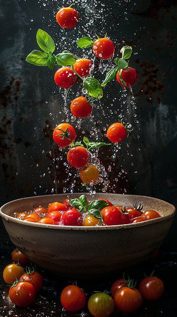 Cherry Tomato Splash HD phone wallpaper