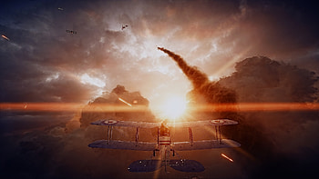 Battlefield 1, aircraft, fight, clouds, sky HD wallpaper