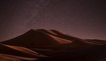 Desert Nightime Stars , desert, nature, night, sky, mountains, stars HD wallpaper
