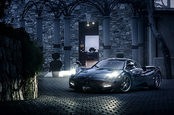 Headlight, Pagani Huayra, sports car HD wallpaper