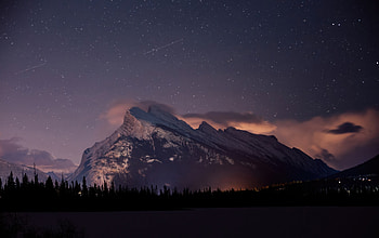 Snowy Peak Stars Mountains , mountains, stars, nature HD wallpaper