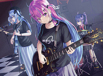 Minato Aqua, Hoshimachi Suisei, Amane Kanata, Anime, Virtual Youtuber HD wallpaper