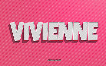 Vivienne, pink lines background, with names, Vivienne name, female names, Vivienne greeting card, line art, with Vivienne name HD wallpaper